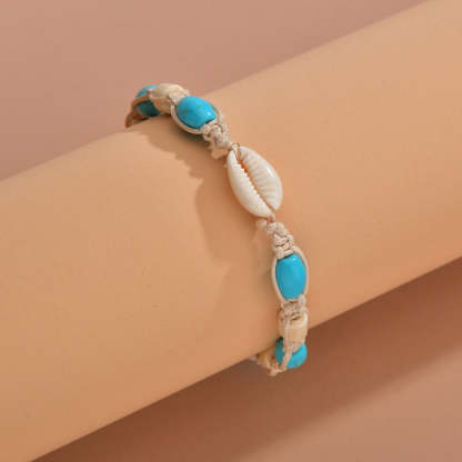 Bohemian shell turquoise anklet-canovaniajewelry