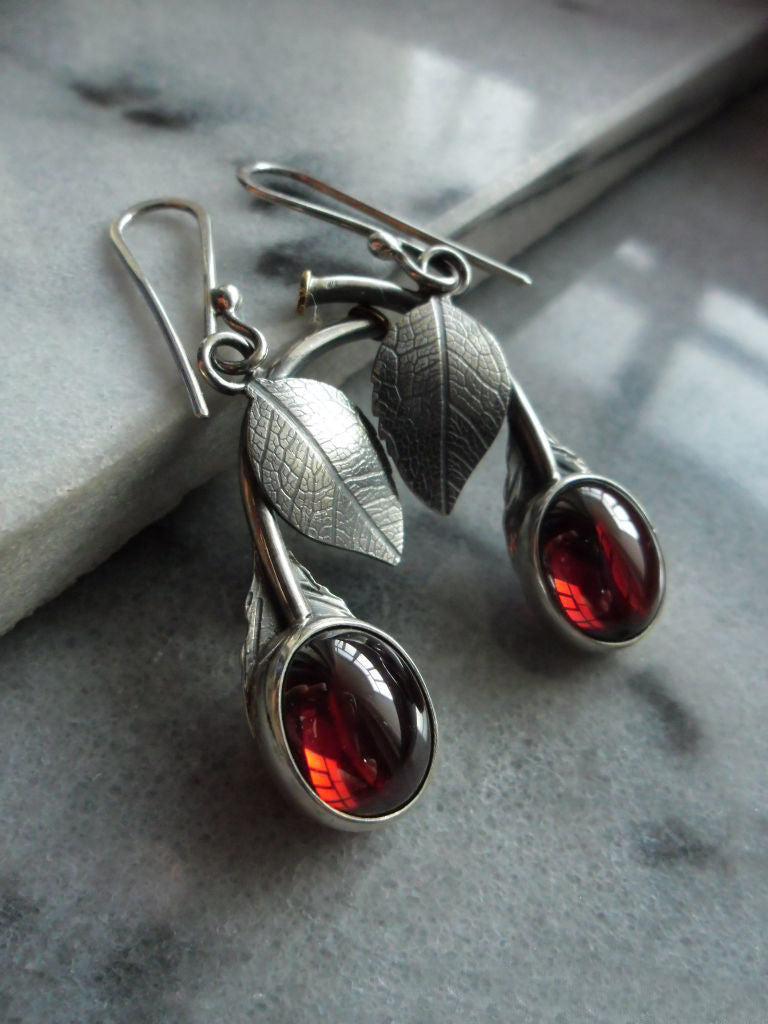 Beautiful garnet Cubic zirconia Cherry Earrings-canovaniajewelry