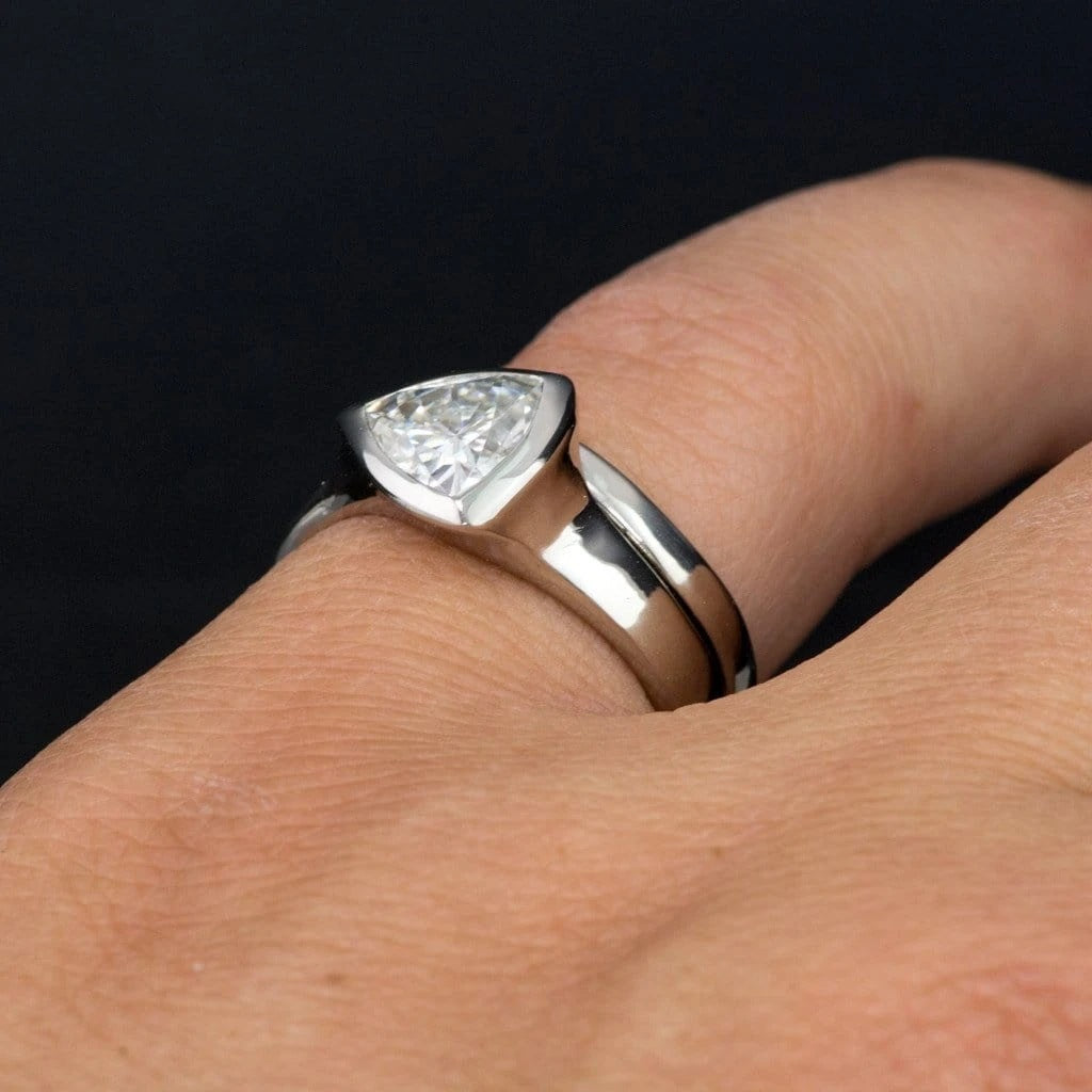 Triangle diamond set exquisite two-piece zircon ring-canovaniajewelry