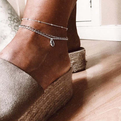 Beach series conch shell 3-piece anklet-canovaniajewelry