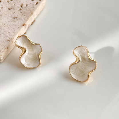 Abstract geometric shaped drop glaze earrings-canovaniajewelry