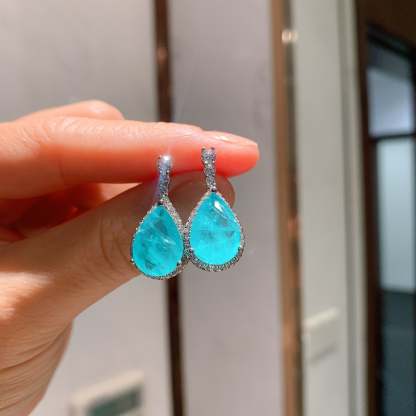 Paraiba Pendant Earrings-canovaniajewelry