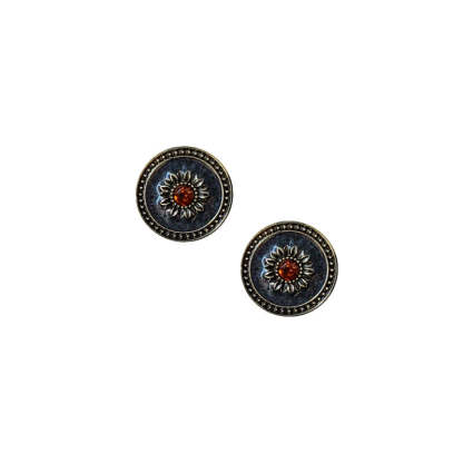 Retro palace round dark flower earrings-canovaniajewelry