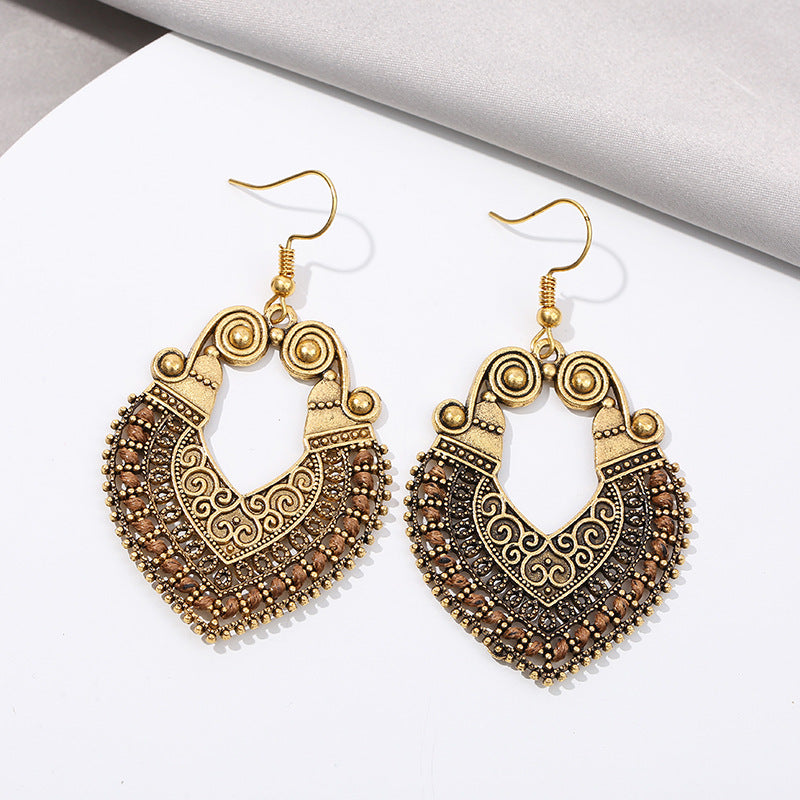 Bohemian vintage hollow love earrings-canovaniajewelry