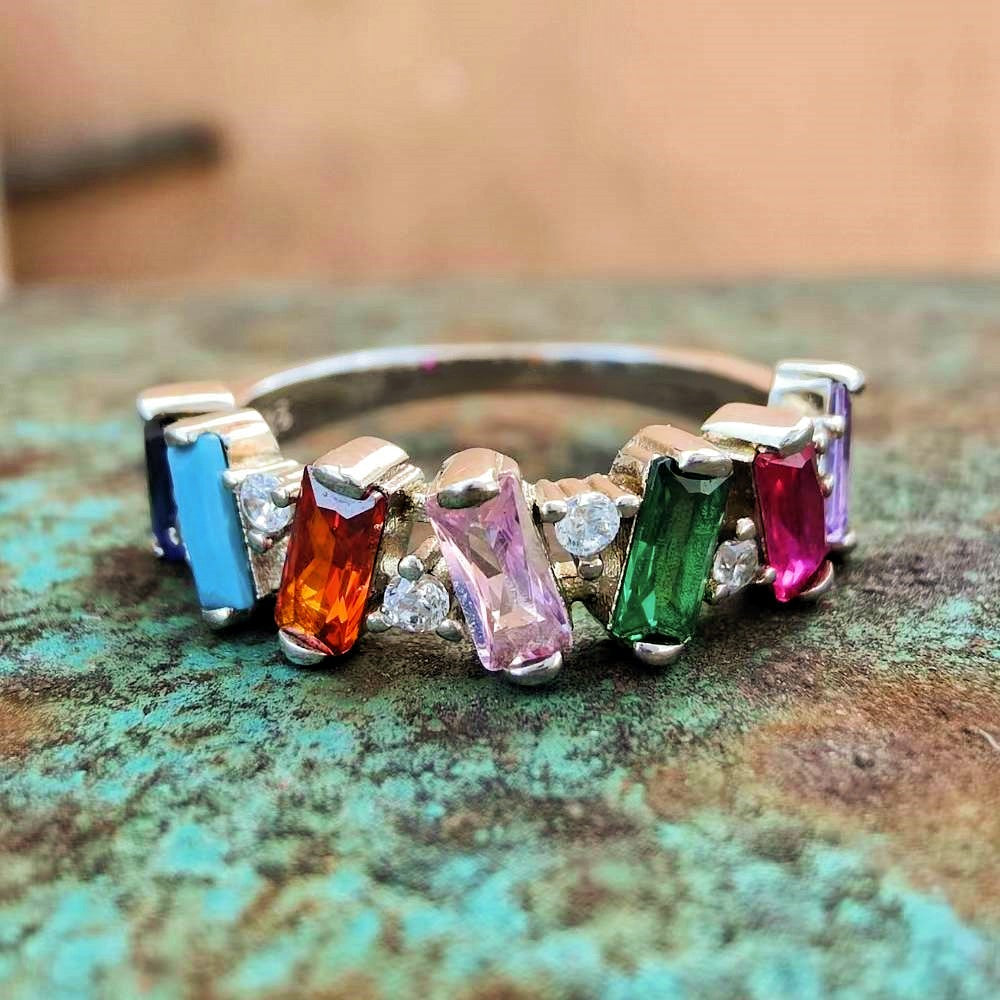 Turquoise Multicolor Gem Rings-canovaniajewelry
