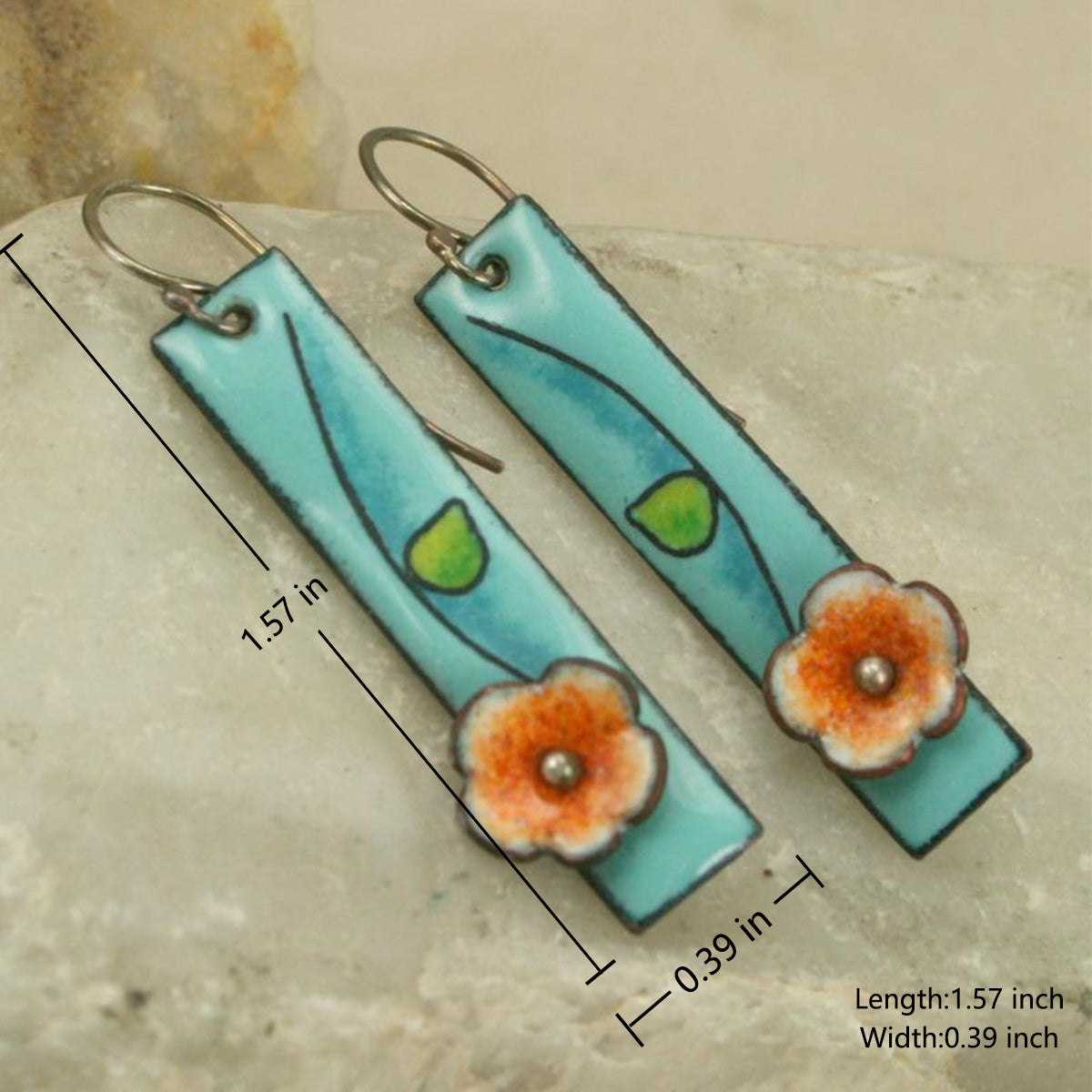 Floral Enamel Earrings-canovaniajewelry