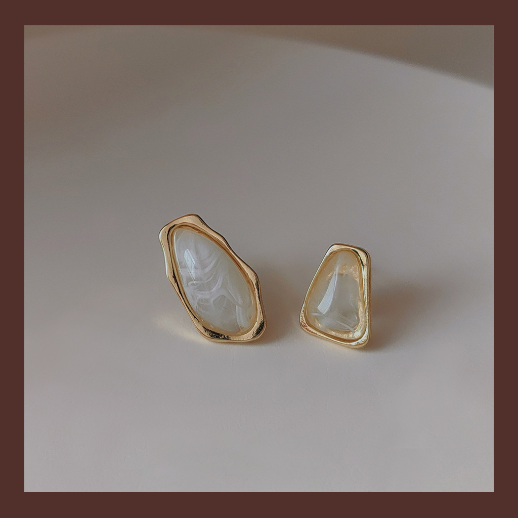 925 silver needle asymmetrical translucent earrings-canovaniajewelry
