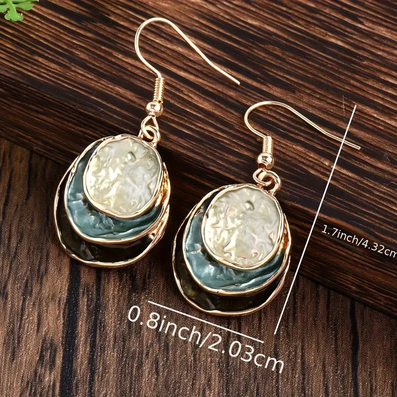 1 Pair Of Earrings + 1 Necklace Boho Style Jewelry Set