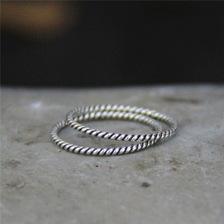 925 Silver Western Twist Band Ring-canovaniajewelry