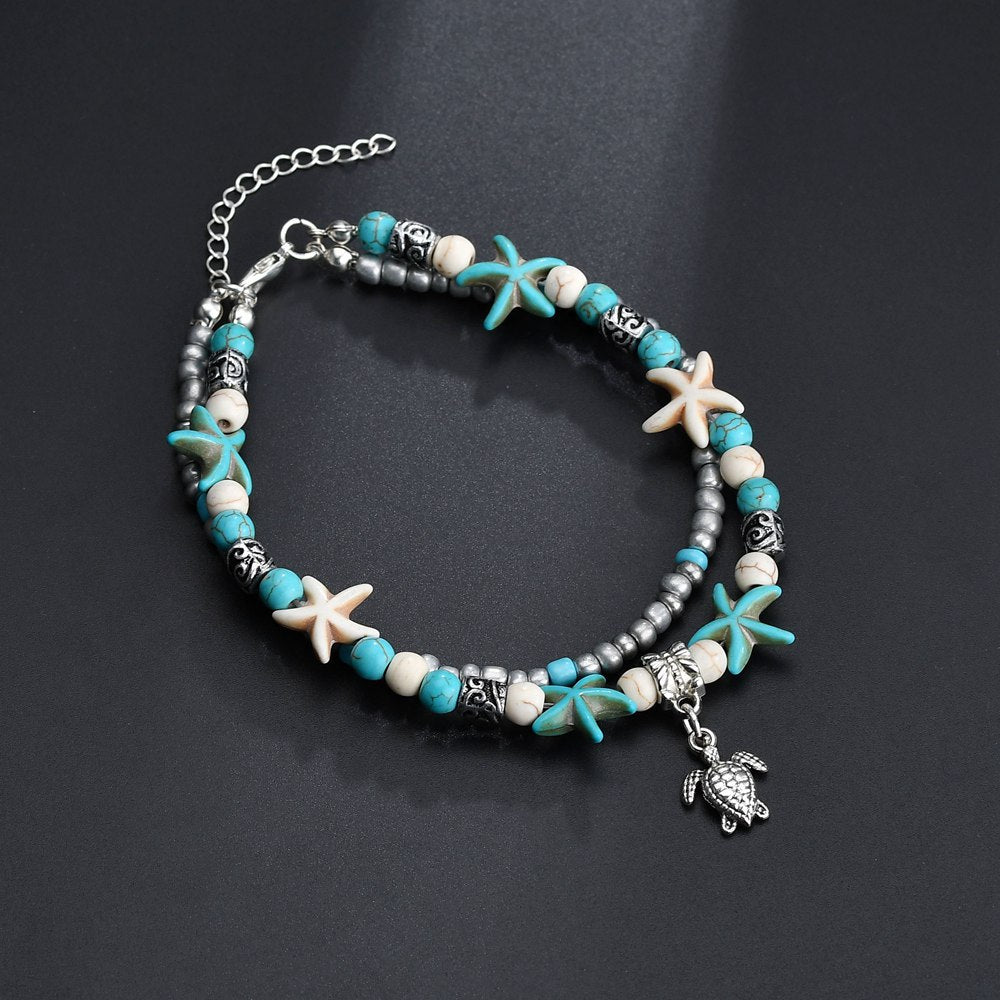 Beach Pendant Starfish Pearl Vintage Turtle Anklet-canovaniajewelry