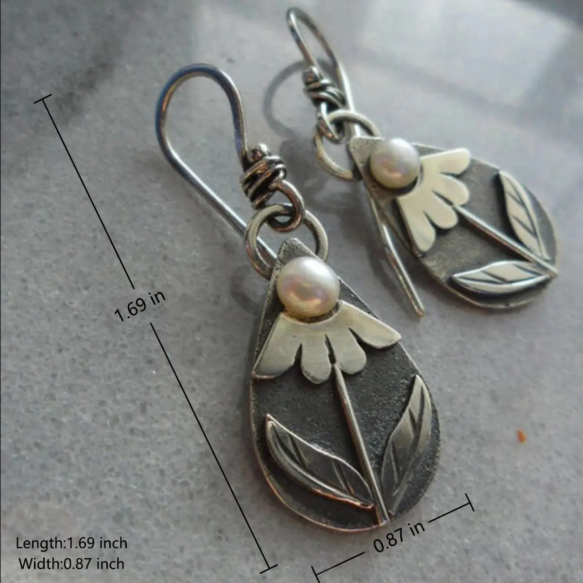 Teardrop Flower Earrings-canovaniajewelry