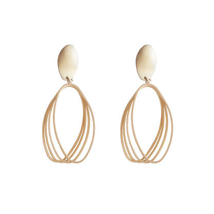 Geometric oval matte matte matte drop earrings-canovaniajewelry