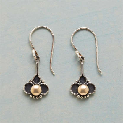 Boho Style Inlaid Imitation Pearl Flower Pendant Earrings-canovaniajewelry