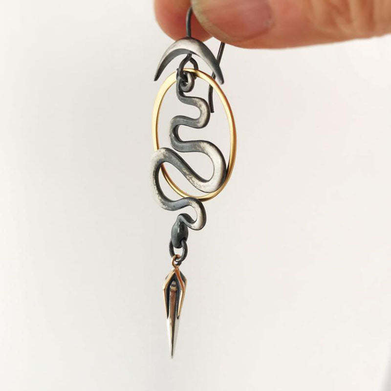 Serpentine Irregular Geometric Spiral Earrings-canovaniajewelry