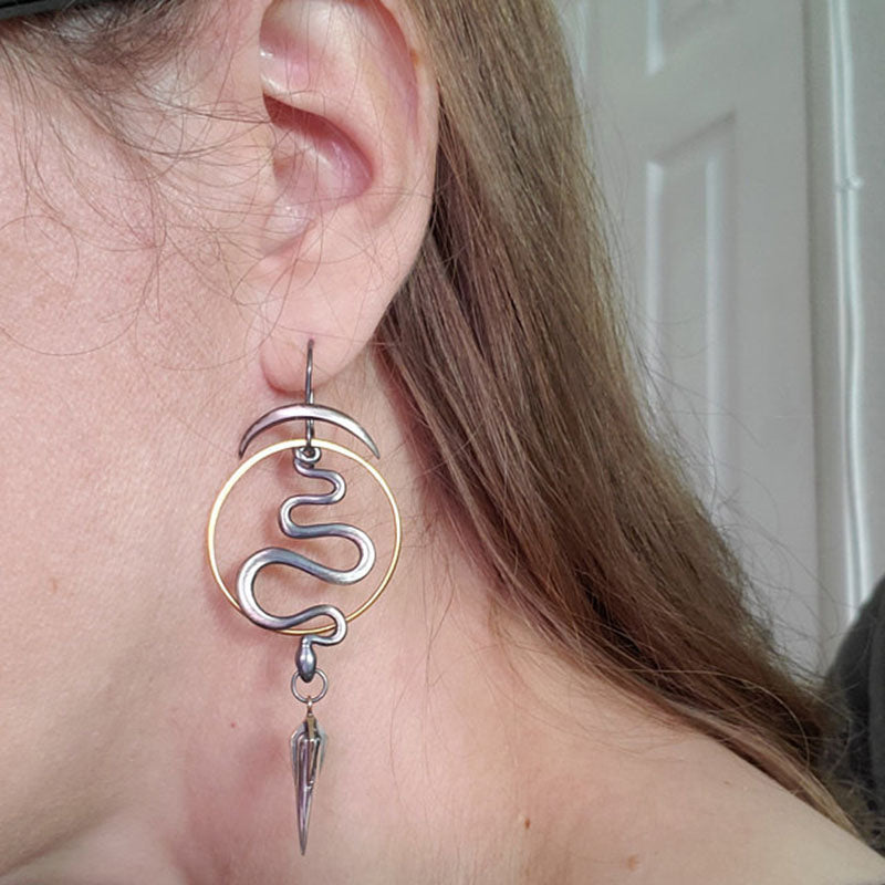 Serpentine Irregular Geometric Spiral Earrings-canovaniajewelry