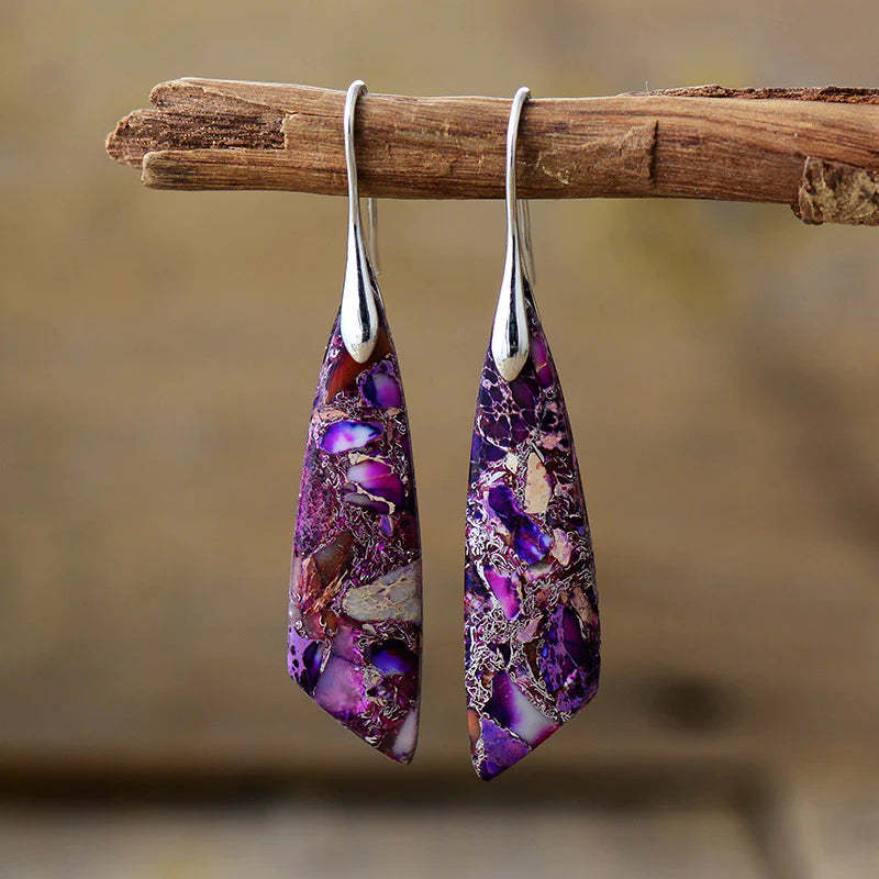 Bohemian Imperial Stone geometric Pendant Earrings-canovaniajewelry