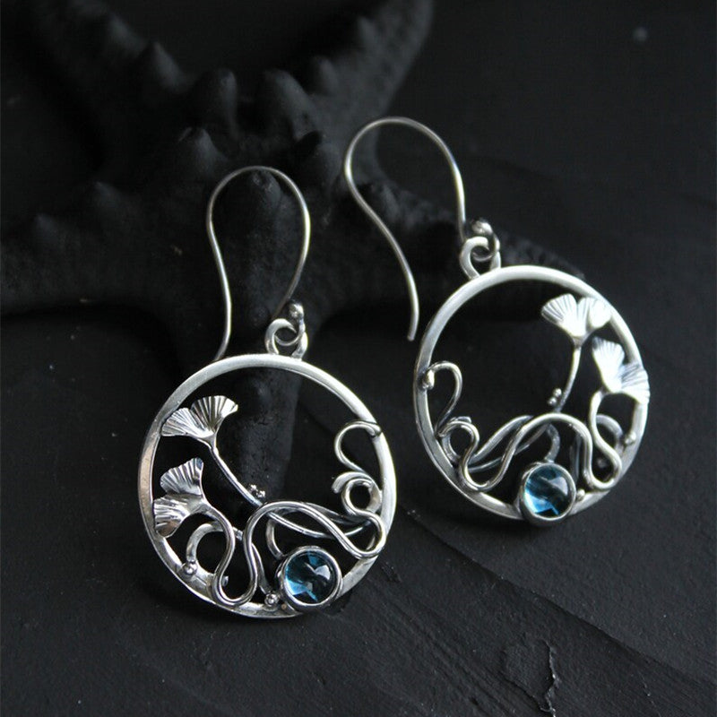 Metal Design Wrapped Maple Leaf Earrings-canovaniajewelry