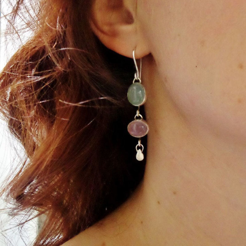 Delicate Natural Moonstone Drop Earrings-canovaniajewelry