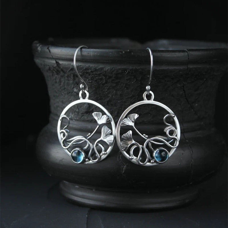 Metal Design Wrapped Maple Leaf Earrings-canovaniajewelry