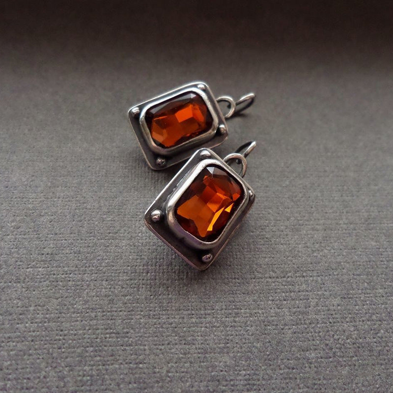 Geometric square zircon earrings-canovaniajewelry