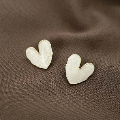 925 silver needle white love earrings-canovaniajewelry