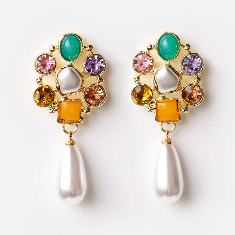 Bohemian Natural Stone Pearl earrings-canovaniajewelry