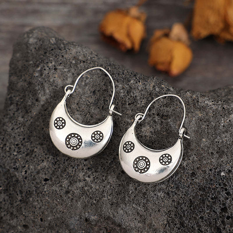 Printed round bead earrings-canovaniajewelry