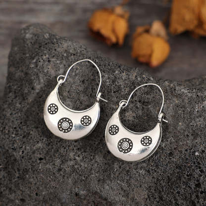 Printed round bead earrings-canovaniajewelry