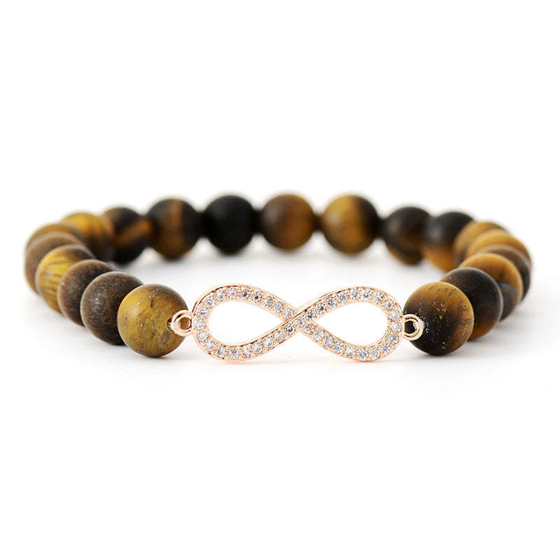 8MM natural stone handmade beaded elastic bracelet-canovaniajewelry