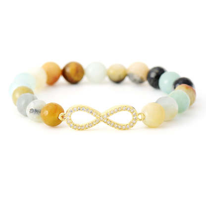 8MM natural stone handmade beaded elastic bracelet-canovaniajewelry