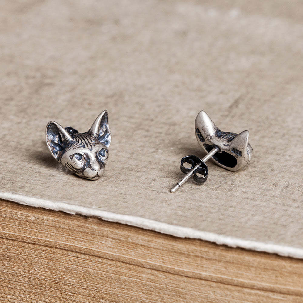 s925 Sterling Silver Little Kitty Earrings-canovaniajewelry