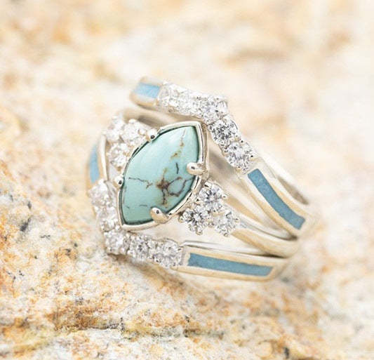 3pc Marquise Turquoise Engagement Ring-canovaniajewelry