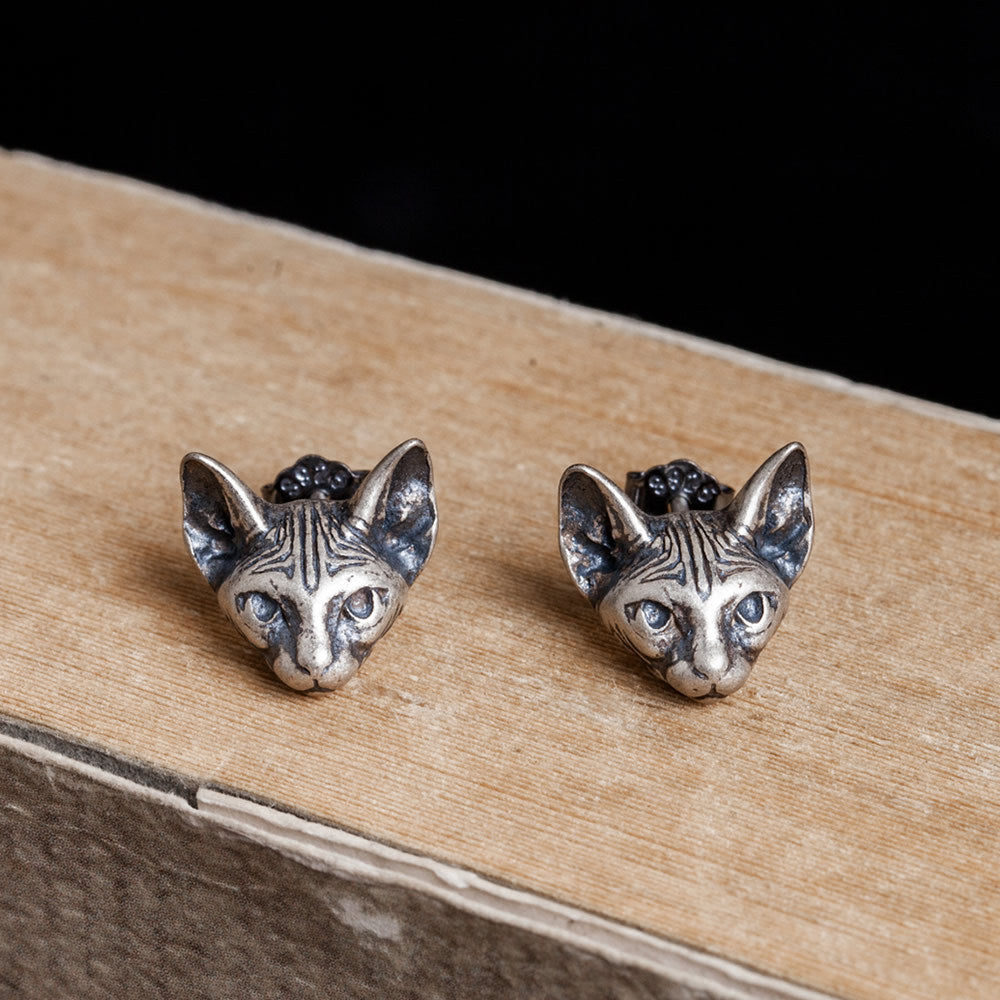 s925 Sterling Silver Little Kitty Earrings-canovaniajewelry