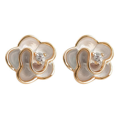 Petite Camellia Stud Earrings-canovaniajewelry
