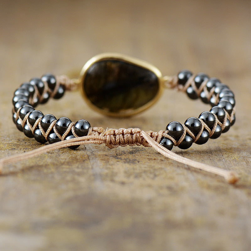 Pull feldspar double woven friendship Bracelet-canovaniajewelry
