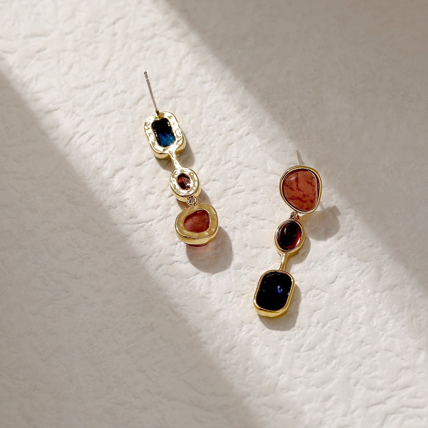 Long Natural stone crystal earrings-canovaniajewelry