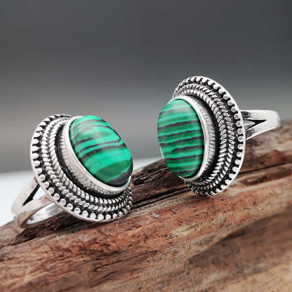 Ring set with malachite-canovaniajewelry