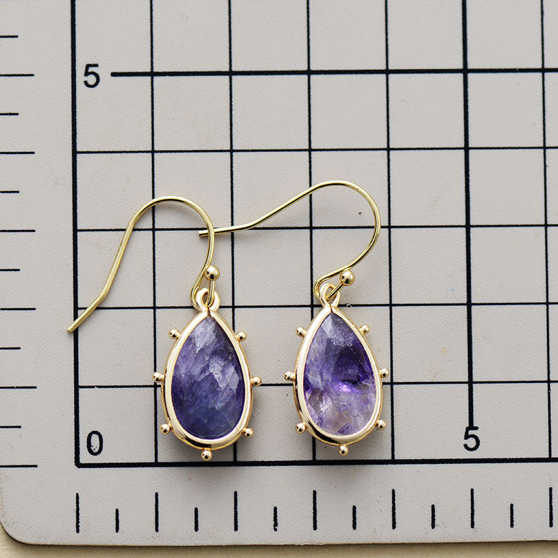 Drop natural crystal earrings-canovaniajewelry