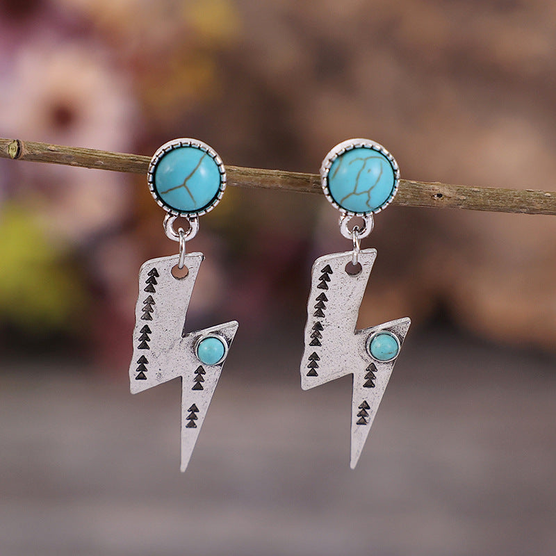 Lightning turquoise earrings-canovaniajewelry