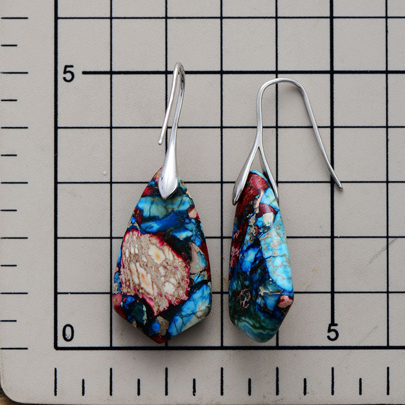 Bohemian Colorful Imperial Stone Geometric Drop Earrings-canovaniajewelry