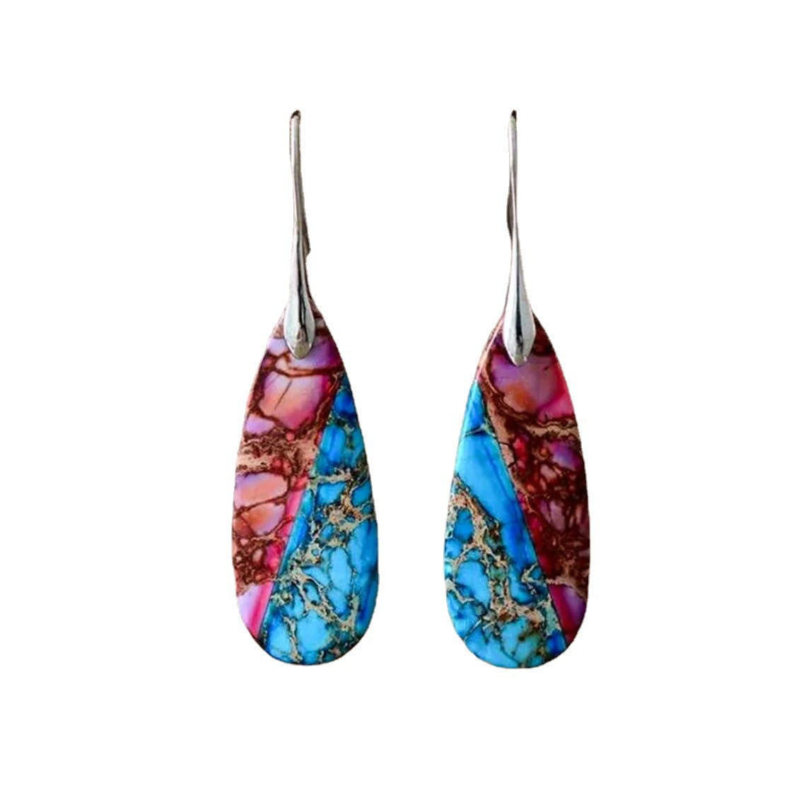 Colorblock Teardrop Imperial Stone Earrings-canovaniajewelry