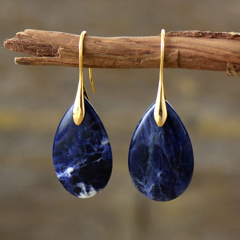 Blue Ocean Sediment Earrings - Healing Pendant Earrings-canovaniajewelry