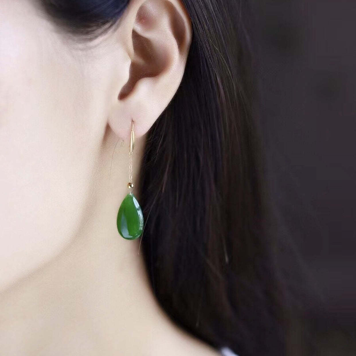 Chalcedony water drop earrings-canovaniajewelry