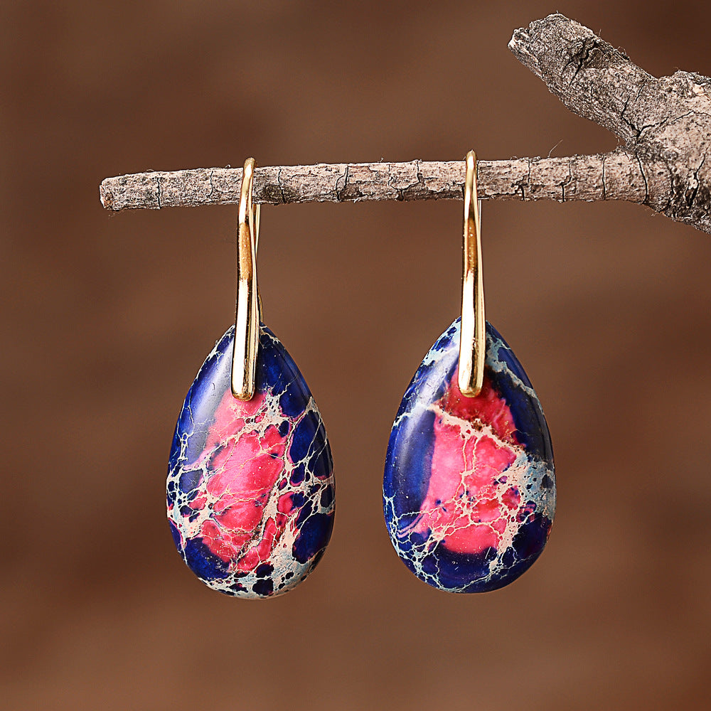 Drop shaped stone earrings-canovaniajewelry