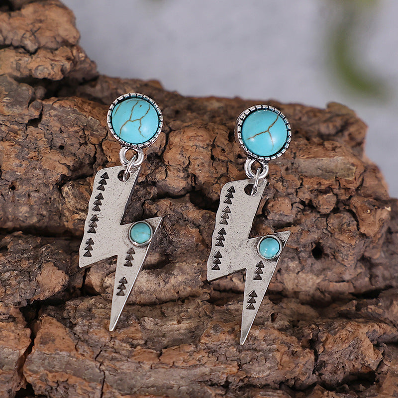 Lightning turquoise earrings-canovaniajewelry