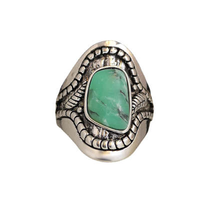 Bohemian creative leaf turquoise ring-canovaniajewelry