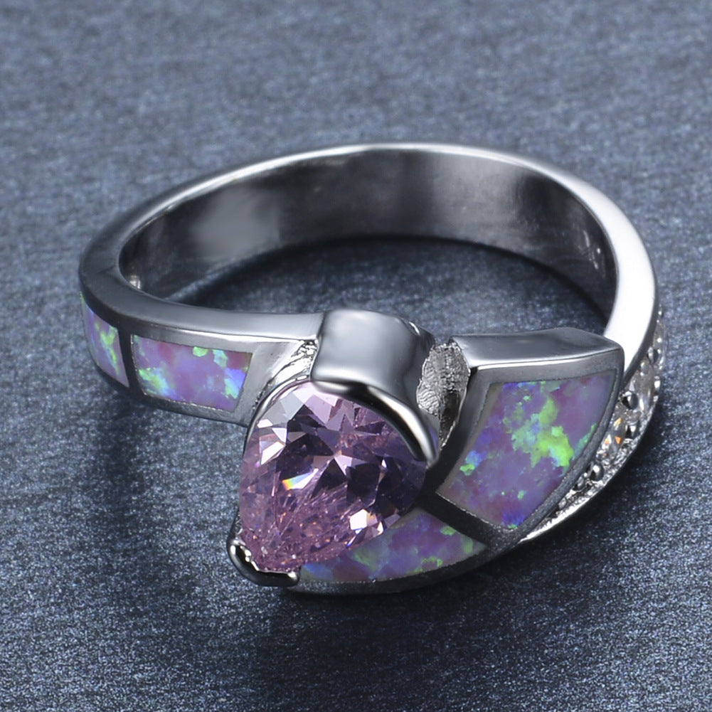 Pear Cut Purple Opal Engagement Ring-canovaniajewelry
