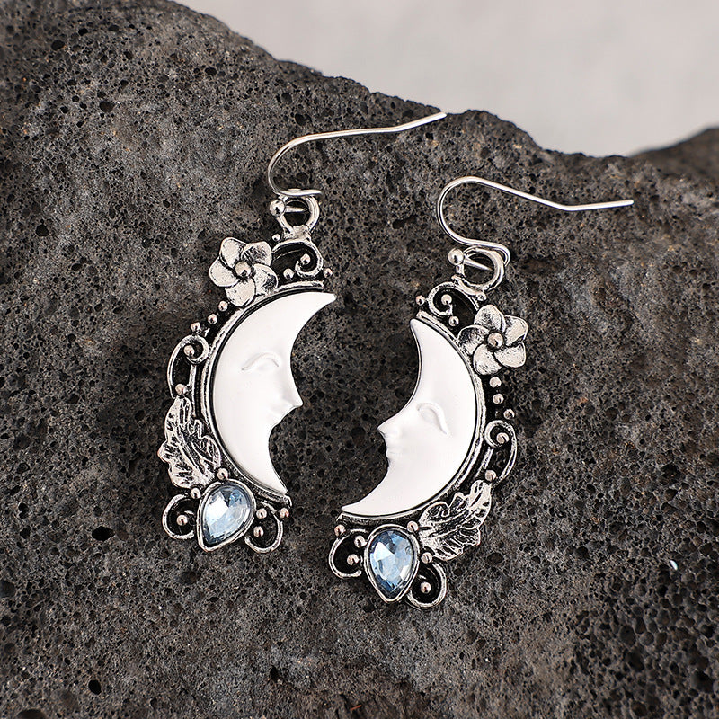 Retro Moon Face Earrings-canovaniajewelry