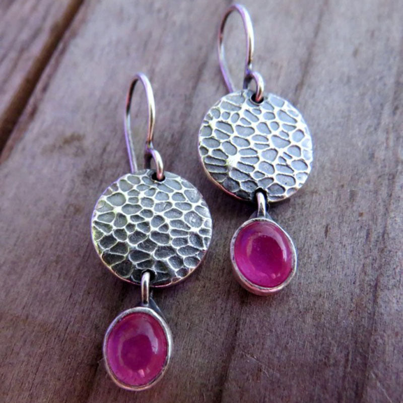 Vintage Jasper Earrings in pink-canovaniajewelry
