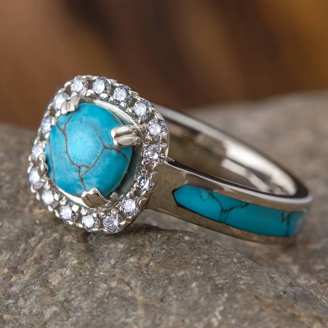 Round Turquoise Engagement Ring-canovaniajewelry